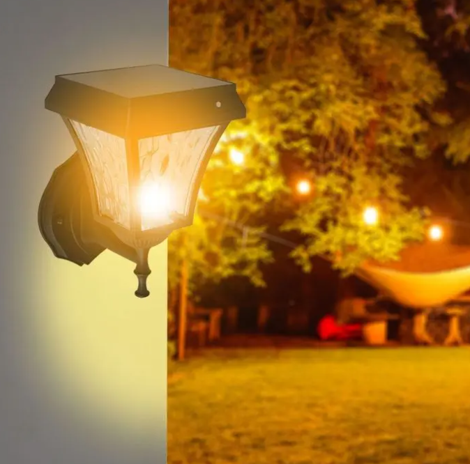 V-tac 2W LED sieninis lauko šviestuvas, juodas, 3000/6000K, su saulės baterija, IP44