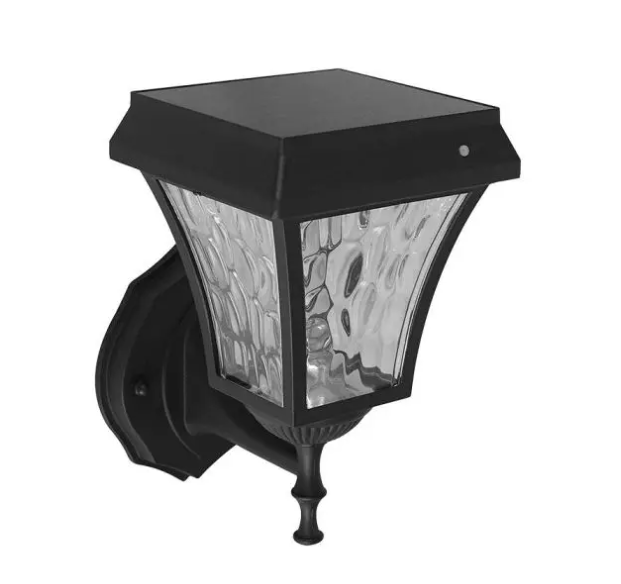 V-tac 2W LED sieninis lauko šviestuvas, juodas, 3000/6000K, su saulės baterija, IP44