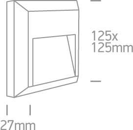 2W LED sieninis šviestuvas, antracito sp., 2700/3300/4000K, IP65, 67388B/AN/V