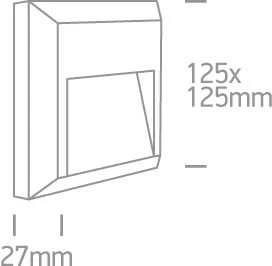 2W LED sieninis šviestuvas, antracito sp., 3000K