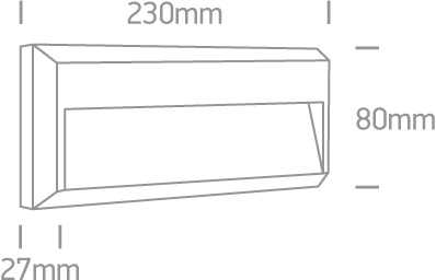 2W LED sieninis šviestuvas, baltas, 2700/3300/4000K, IP65, 67388C/W/V