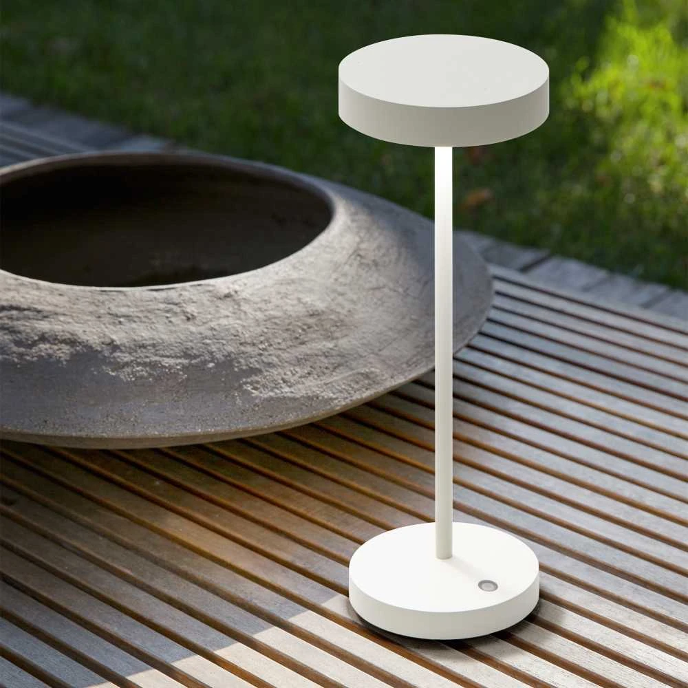 Ideal Lux 2W LED įkraunamas stalo šviestuvas TOFFEE, baltas, 3000K, IP54, 311715