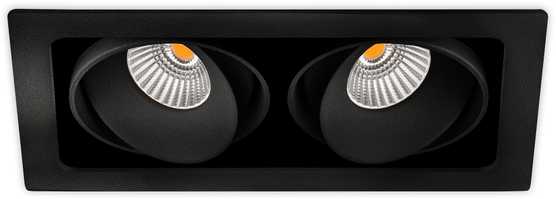 2x10,5W įleidžiamas šviestuvas TWIST, juodas, 3000K, 40°, dimeriuojamas, su maitinimo šaltiniu