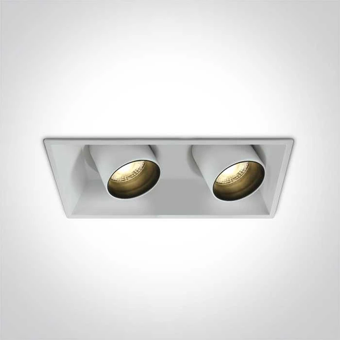 2x11W LED įleidžiamas pakreipiamas šviestuvas, baltas, 3000K, 51211C/W/W