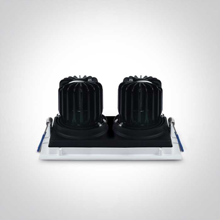 2x12W LED įleidžiamas pakreipiamas šviestuvas, baltas, 3000K, 51212E/W/W