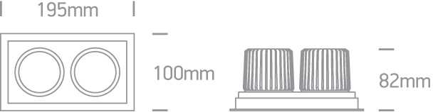 2x12W LED įleidžiamas pakreipiamas šviestuvas, baltas, 3000K, 51212E/W/W