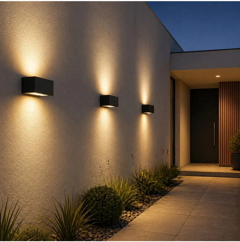 Sieninis šviestuvas 2x13.5W LED sieninis lauko šviestuvas, tamsiai rudas, 3000K, šviečia į viršų ir į apačią, E262