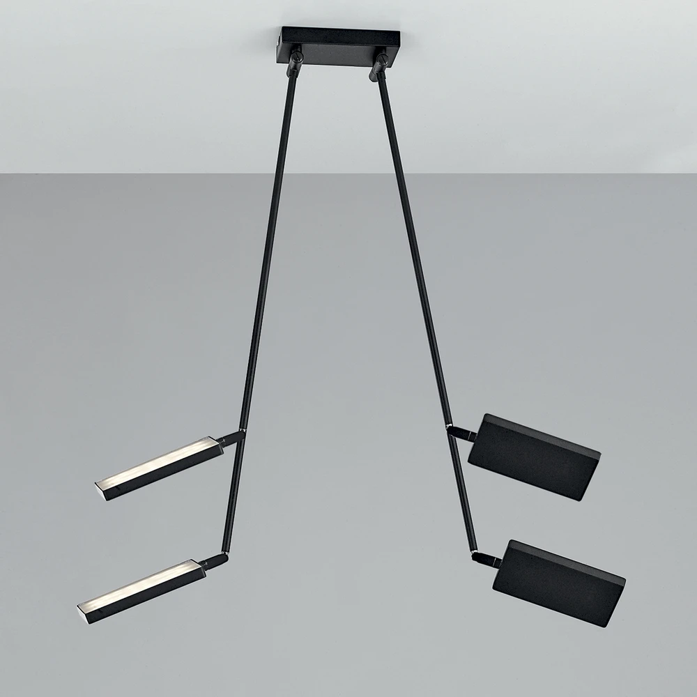 2x18W LED lubinis šviestuvas BOOK, juodas