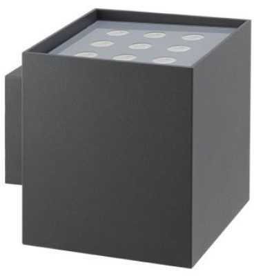 2x20W LED sieninis fasado šviestuvas XWALL, tamsiai pilkas, 3000K, IP65, šviečia į viršų ir į apačią