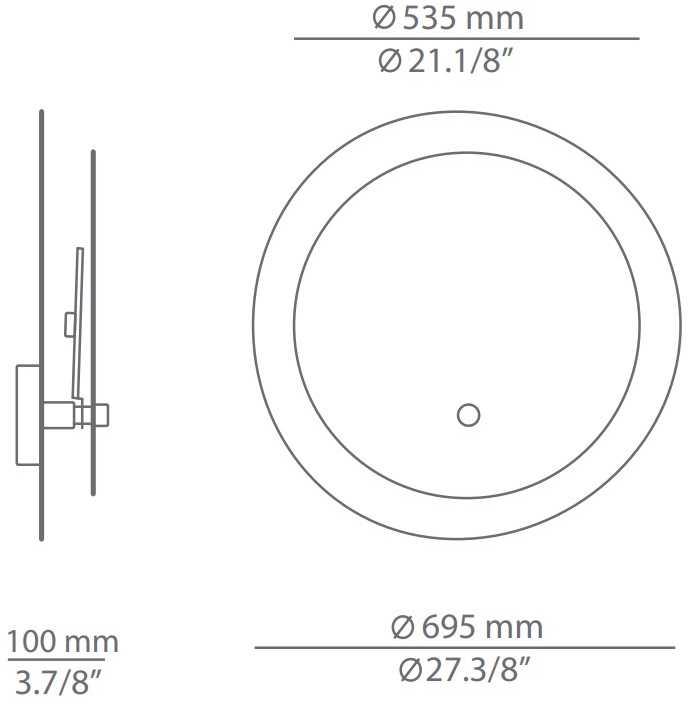 2x20W LED sieninis šviestuvas ECLIPSI, baltas, 2700K, dimeriuojamas