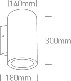 2x20W LED cilindro formos šviestuvas, antracito sp., 3000K, 67138L/AN/W