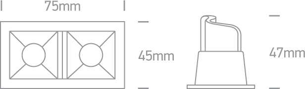 2x2W LED įleidžiamas šviestuvas, baltas, 3000K, 50202B/W/W