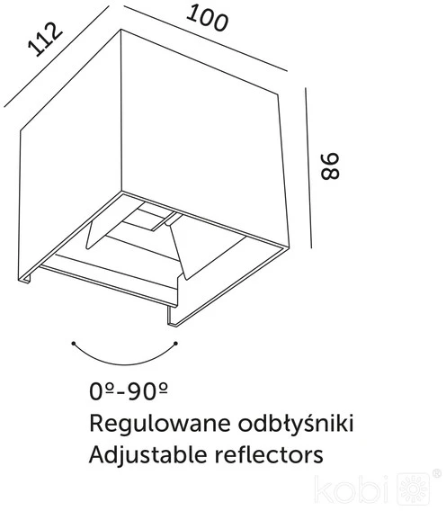 Sieninis šviestuvas 2x2W LED sieninis fasado šviestuvas QUERK, juodas, 3000K, IP54, 0–90°, šviečia į viršų ir į apačią