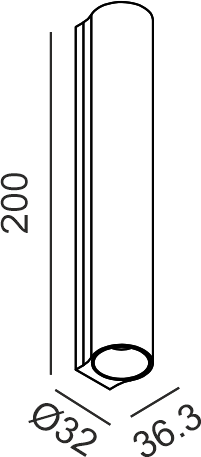 2x3,3W LED sieninis šviestuvas TUB S 200, baltas, 3000K, 60°, šviečia į viršų ir į apačią