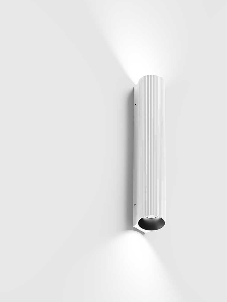 2x3,3W LED sieninis šviestuvas TUB S 200 RIB, baltas, 3000K, 60°, šviečia į viršų ir į apačią