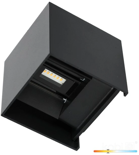 Sieninis šviestuvas 2x3W LED sieninis fasado šviestuvas QUERK, juodas, 3000K, IP54, šviečia į viršų ir į apačią