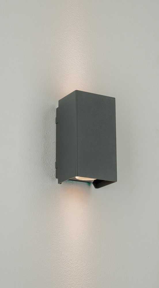 2x3W LED sieninis fasado šviestuvas, tamsiai pilkas, 3000K, IP65, šviečia į viršų ir į apačią, E412