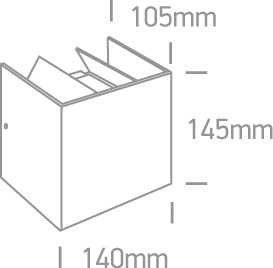 2x3W LED sieninis šviestuvas, baltas, 3000K, 67340A/W/W