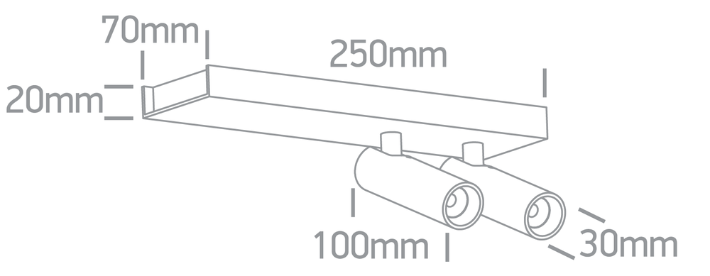 2x5W LED lubinis šviestuvas, baltas, 3000K, pakreipiamas, 65004B/W/W