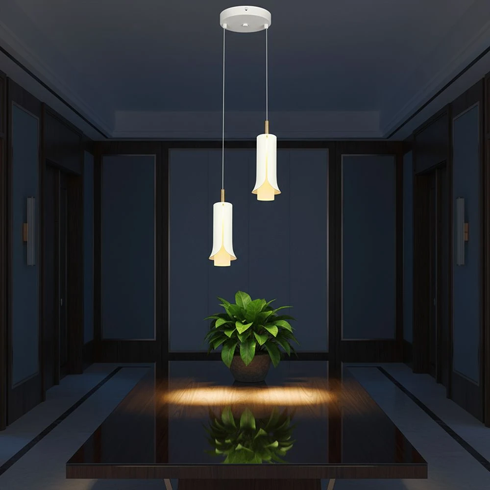 2x5W LED pakabinamas šviestuvas, baltos/aukso sp., 3000K