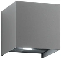 Sieninis šviestuvas 2x5W LED sieninis fasado šviestuvas ALFA, pilkas, CCT, IP54