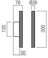 2x5W LED sieninis šviestuvas NIKOS, juodas, 3000K, šviečia į viršų ir į apačią, 01-3849