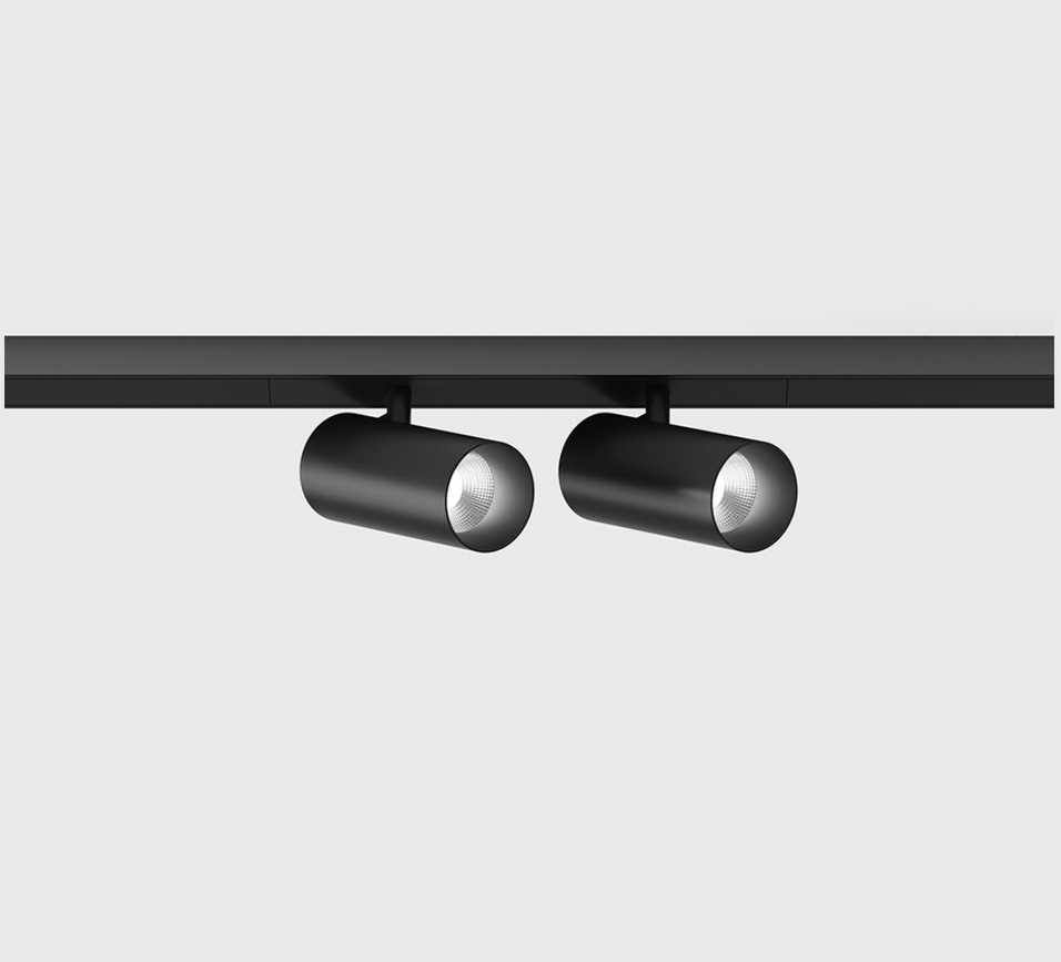 2x5W LED šviestuvas TUB S A X2 į magnetinę sistemą MINI_LINE 42, juodas, 3000K, dimeriuojamas