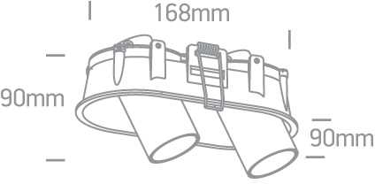 2x6,5W LED įleidžiamas pakreipiamas šviestuvas, juodas, 3000K, 11207C/B/W
