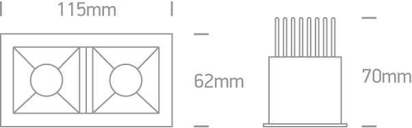 2x6,5W LED įleidžiamas šviestuvas, baltas, 3000K, 50207B/W/W