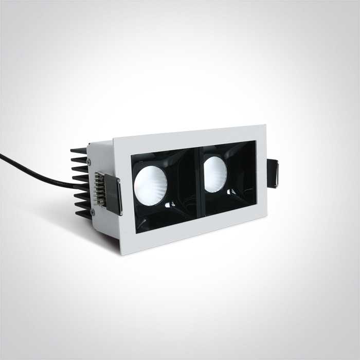 2x6,5W LED įleidžiamas šviestuvas, baltas, 3000K, 50207B/W/W