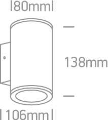 2x6W LED cilindro formos šviestuvas, juodas, 3000K, 67138/B/W