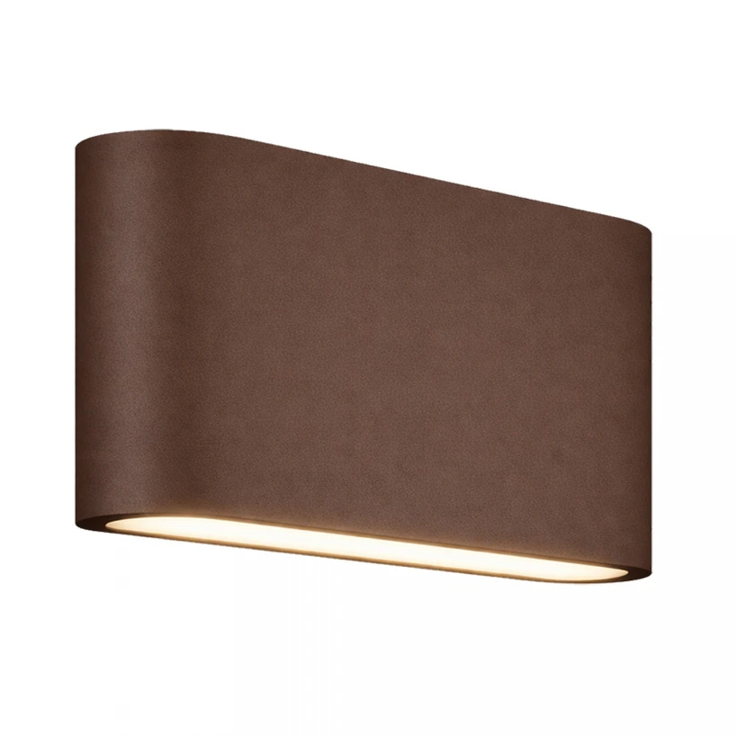 Sieninis šviestuvas 2x6W LED sieninis lauko šviestuvas, rudas, 2700K, IP65, šviečia į viršų ir į apačią, E239-27