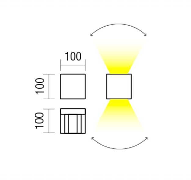 Sieninis šviestuvas 2x6W LED sieninis lauko šviestuvas VARY, tamsiai pilkas, 3000K, IP54, šviečia į viršų ir į apačią, 90173