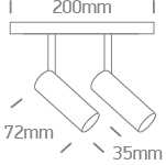 2x6W LED šviestuvas į magnetines sistemas MINI/MIDI/MAXI/P&P, baltas, 3000/4000K, 48V, 38°, DALI, 42108AL/W/V