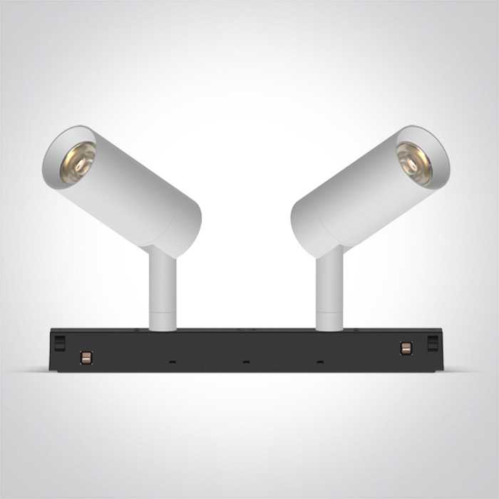 2x6W LED šviestuvas į magnetines sistemas MINI/MIDI/MAXI/P&P, baltas, 3000/3500/4000K, 48V, 38°, 42108A/W/V