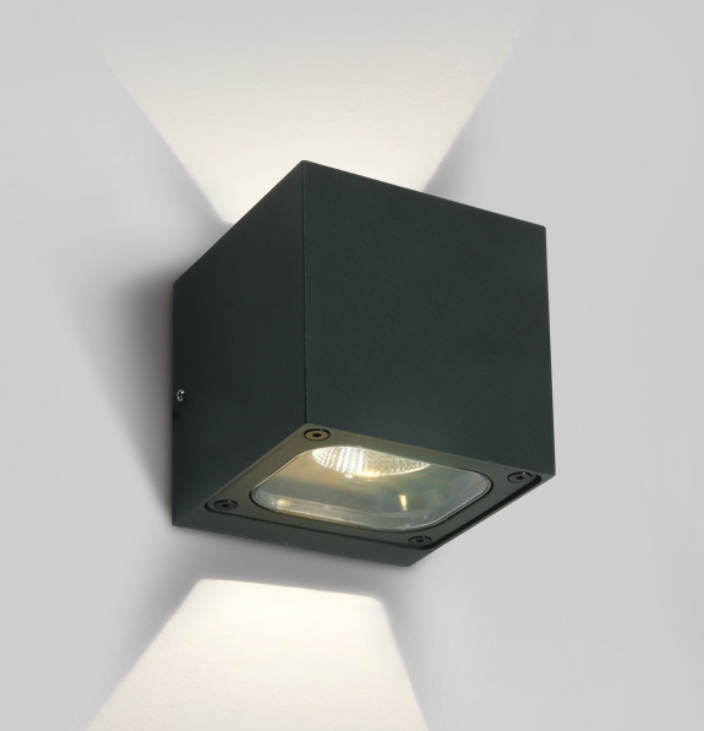 2x6W sieninis lauko šviestuvas, antracito sp., 3000K, IP65, 67524B/AN/W
