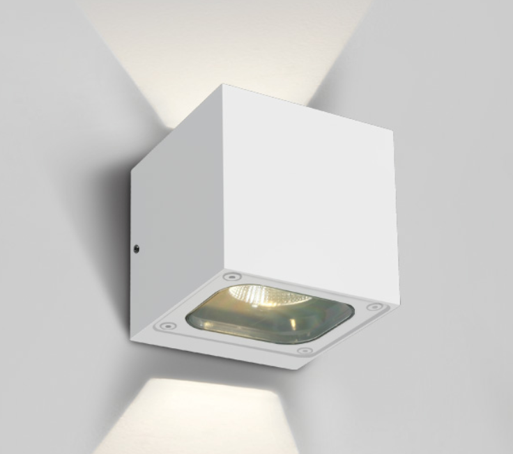 2x6W sieninis lauko šviestuvas, baltas, 3000K, IP65, 67524B/W/W