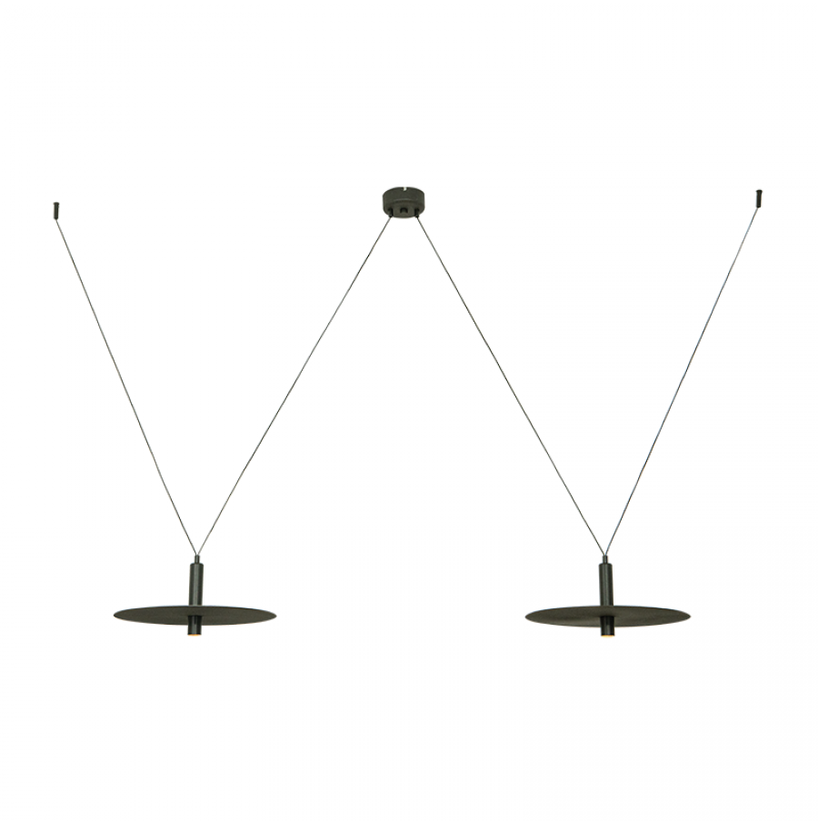 2x7W LED pakabinamas šviestuvas, juodas, 3000K, 23227