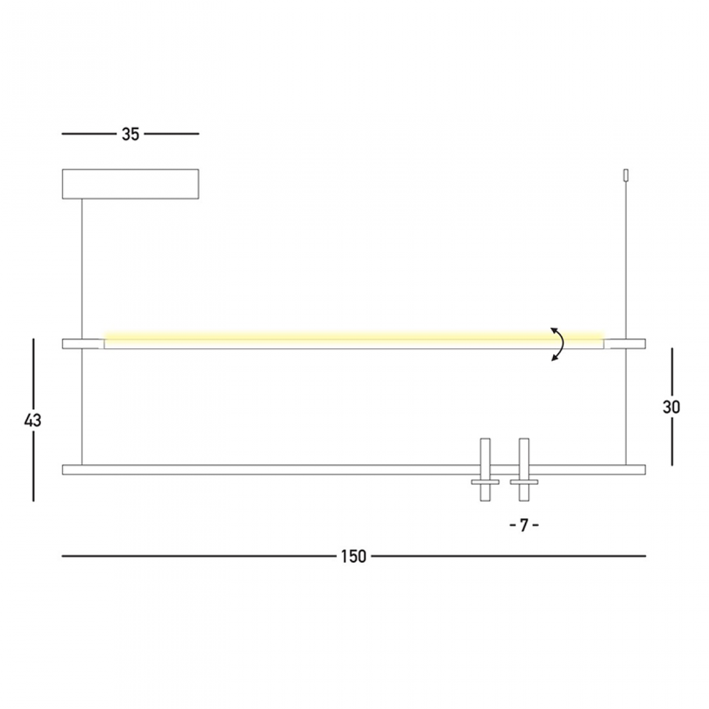 2x7W+20W LED pakabinamas šviestuvas, juodas, 3000K, 23251
