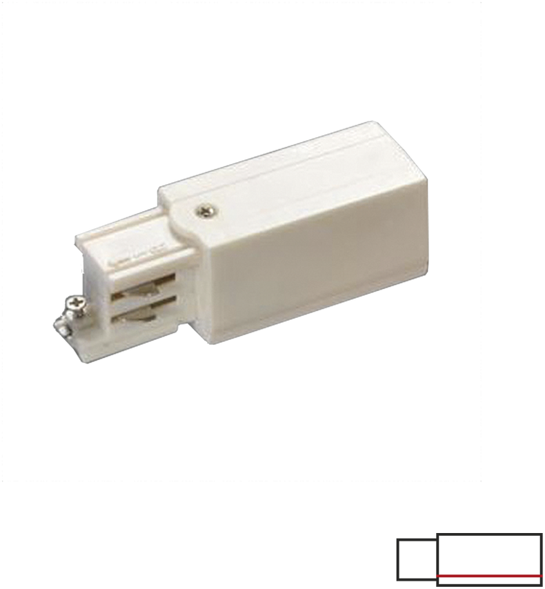 3 fazių bėgelių dešinysis sujungimas, baltas, 6CON411601DB