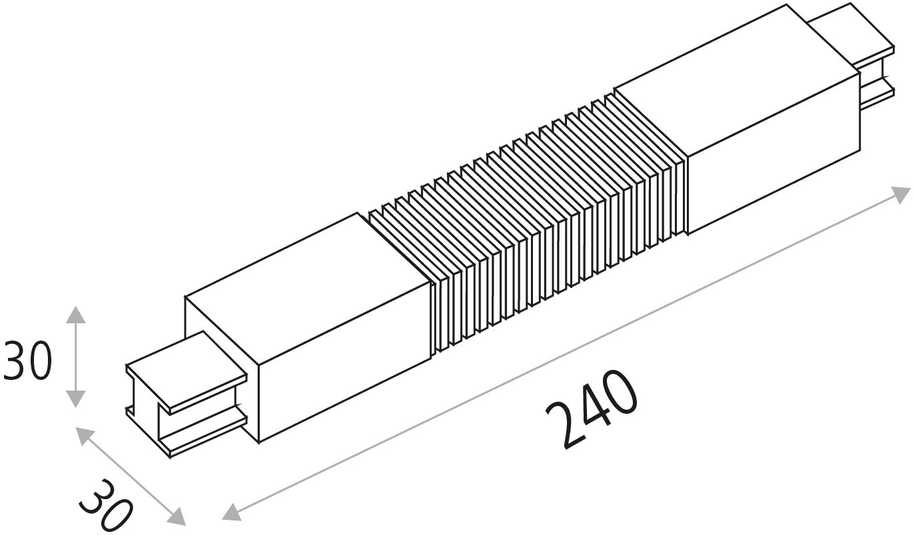 3 fazių bėgelių lankstus sujungimas, baltas, 6CON411608B