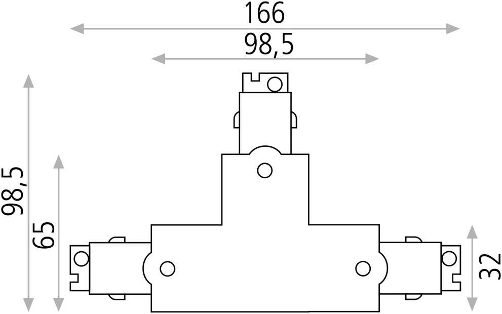 3 fazių bėgelių T formos dešinysis sujungimas, juodas, 6CON411606D1N