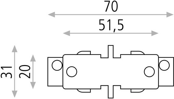 3 fazių bėgelių tiesus sujungimas, juodas, 6CON411602N