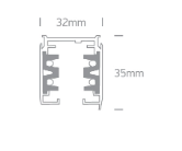 3 fazių paviršinis bėgelis, baltas, 1m, 40001A/W