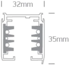 3 fazių paviršinis bėgelis, baltas, 2m, DALI, 40002AL/W