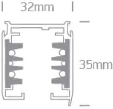 3 fazių paviršinis bėgelis, baltas, 3m, DALI, 40003AL/W