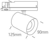 30/40W LED akcentinis šviestuvas į 3 fazių bėgelius, juodas, 3000/3500/4000K, 65670CT/B/V