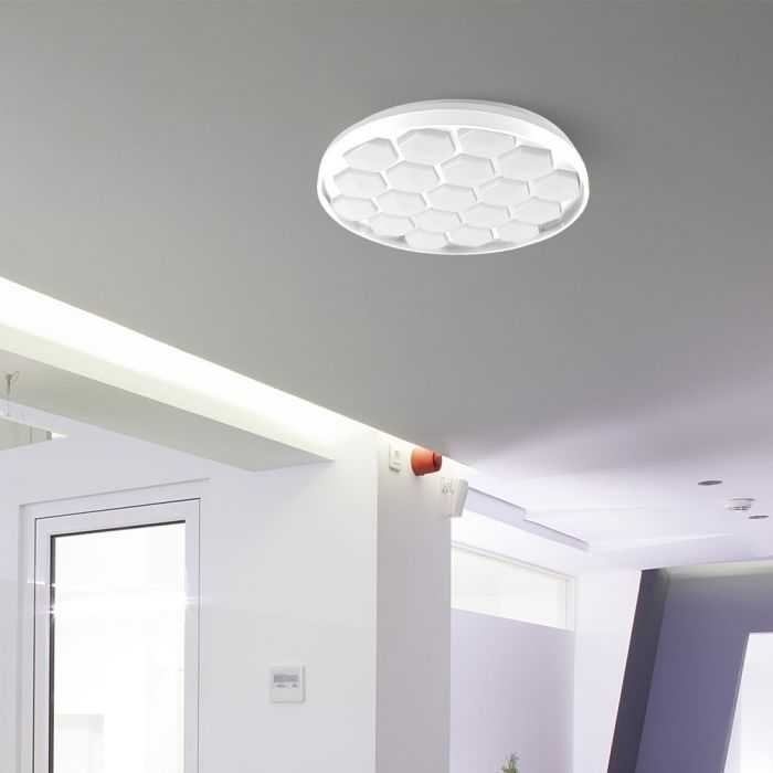 Lubinis šviestuvas V-tac 30/60W LED paviršinis šviestuvas, baltas, 3000/4000/6500K, dimeriuojamas, BEEHIVE dangtelis