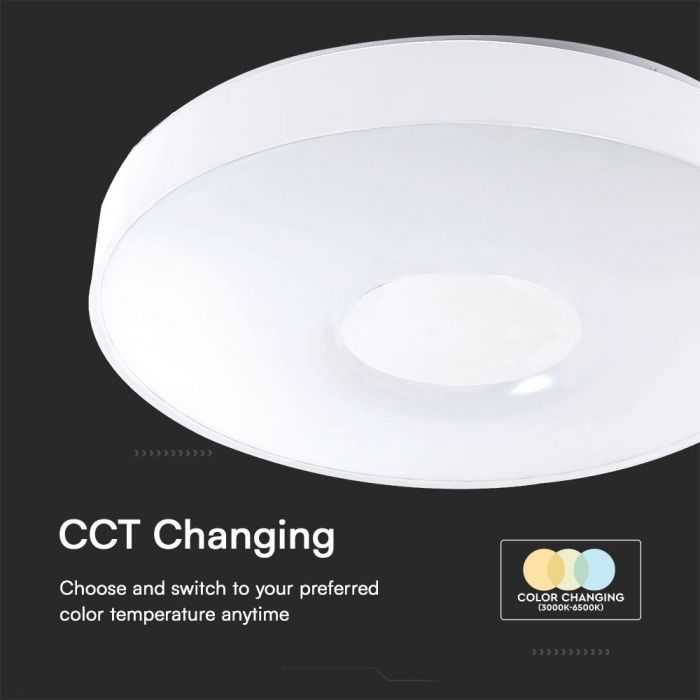 Lubinis šviestuvas V-tac 30/60W LED paviršinis šviestuvas, baltas, 3000/4000/6500K, dimeriuojamas, VICTORY dangtelis
