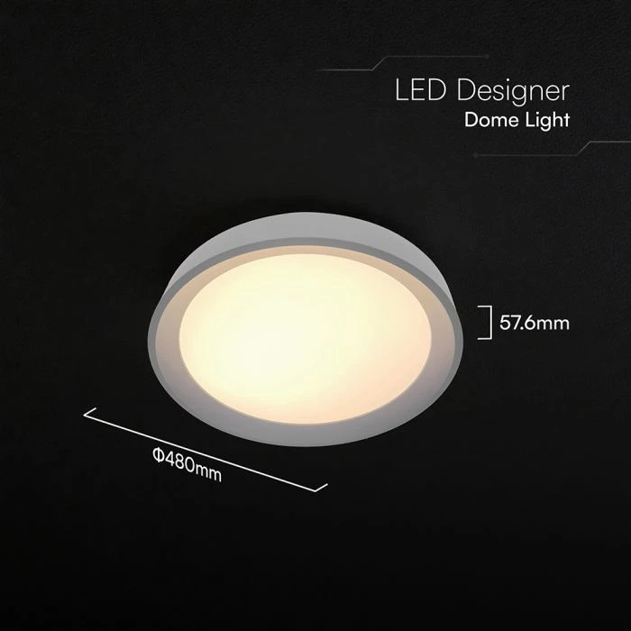 Lubinis šviestuvas 30/60W LED paviršinis šviestuvas, juodos sp., 3000-6500K, dimeriuojamas